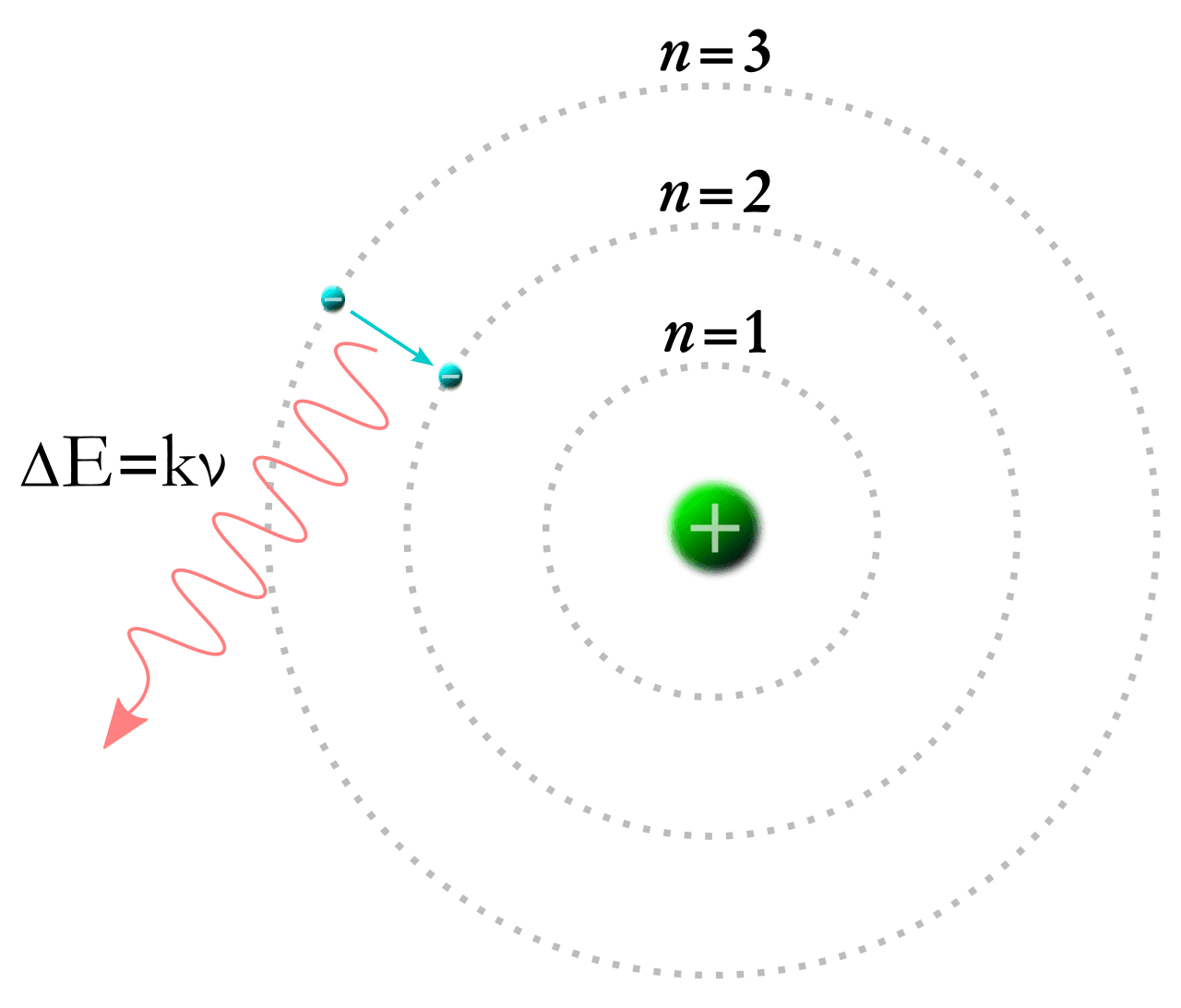 Bohr model diagram of an atom — a nucleus surrounded by concentric orbital shells with electrons