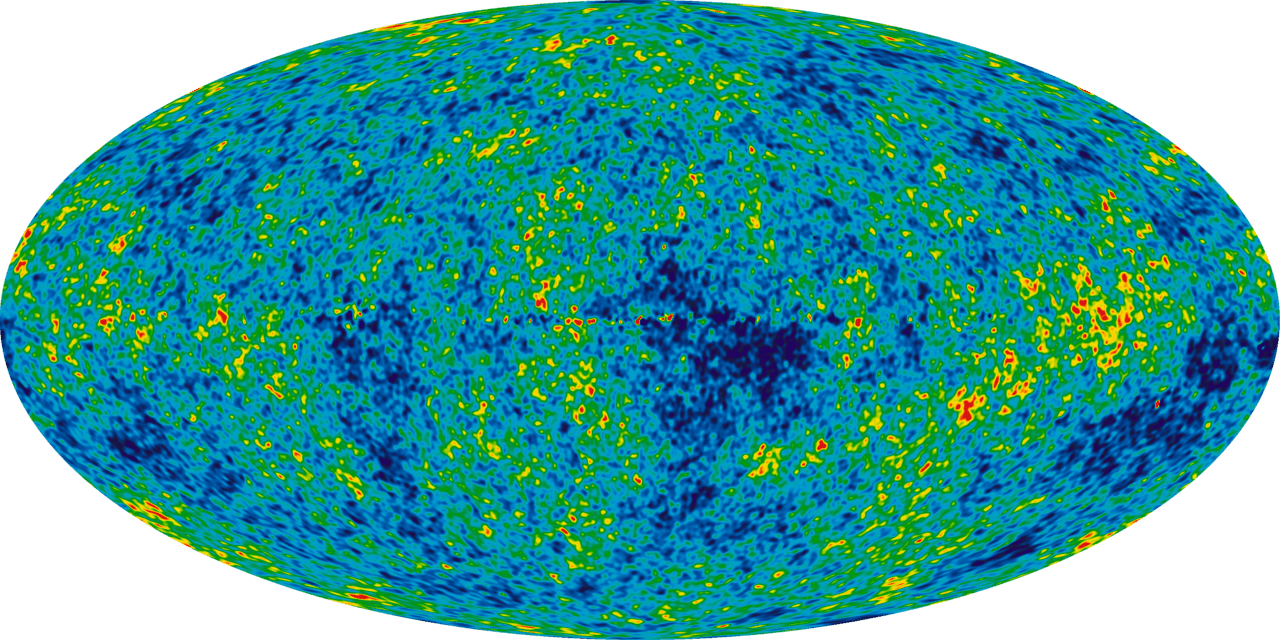 NASA WMAP nine-year map of the cosmic microwave background — the faint afterglow of the Big Bang, filling the sky