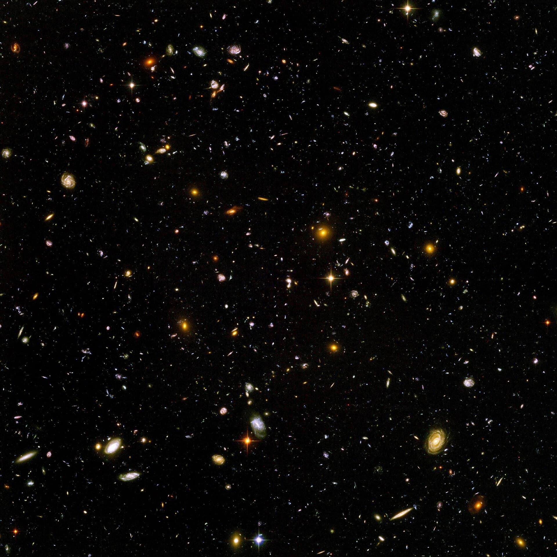 The Hubble Ultra Deep Field — thousands of galaxies visible in a single patch of empty sky